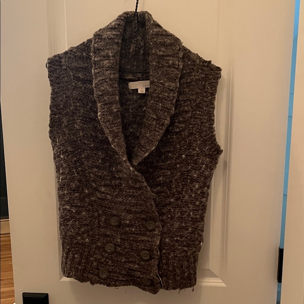 ❤️ 6 for 20 ❤️ Kaisely Brown/Gray Knit Cardigan Vest